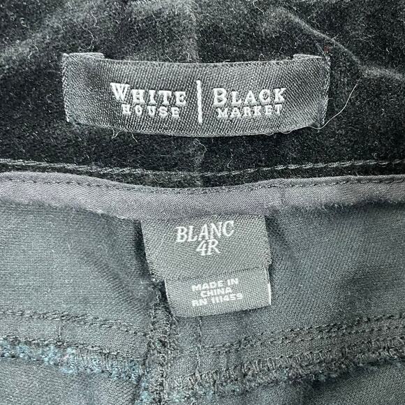 WHBM Women's Black Velvet Velour Pants Size 4R Blanc Bootcut 2000s Y2K GUC - Picture 3 of 6